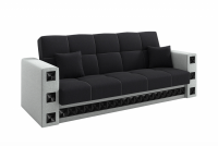 Lila 3-as kanapé 5. kép világosszürke- fekete
